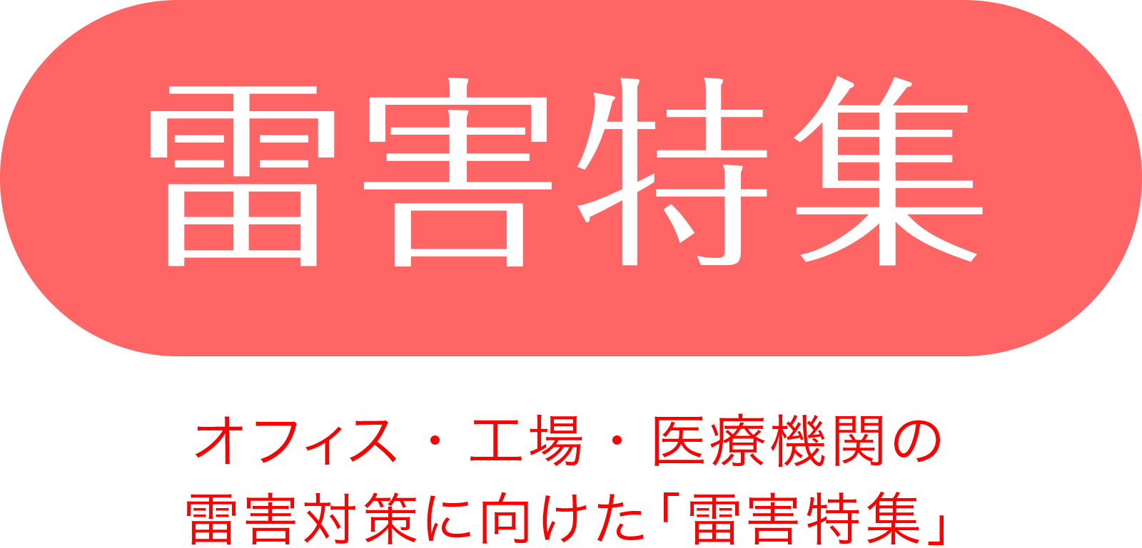 雷害特集　オフィス・工場・医療機関の雷害対策に向けた「雷害特集」